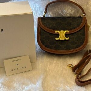 C Triomphe Mini Shoulder Bag with Gold Hardware